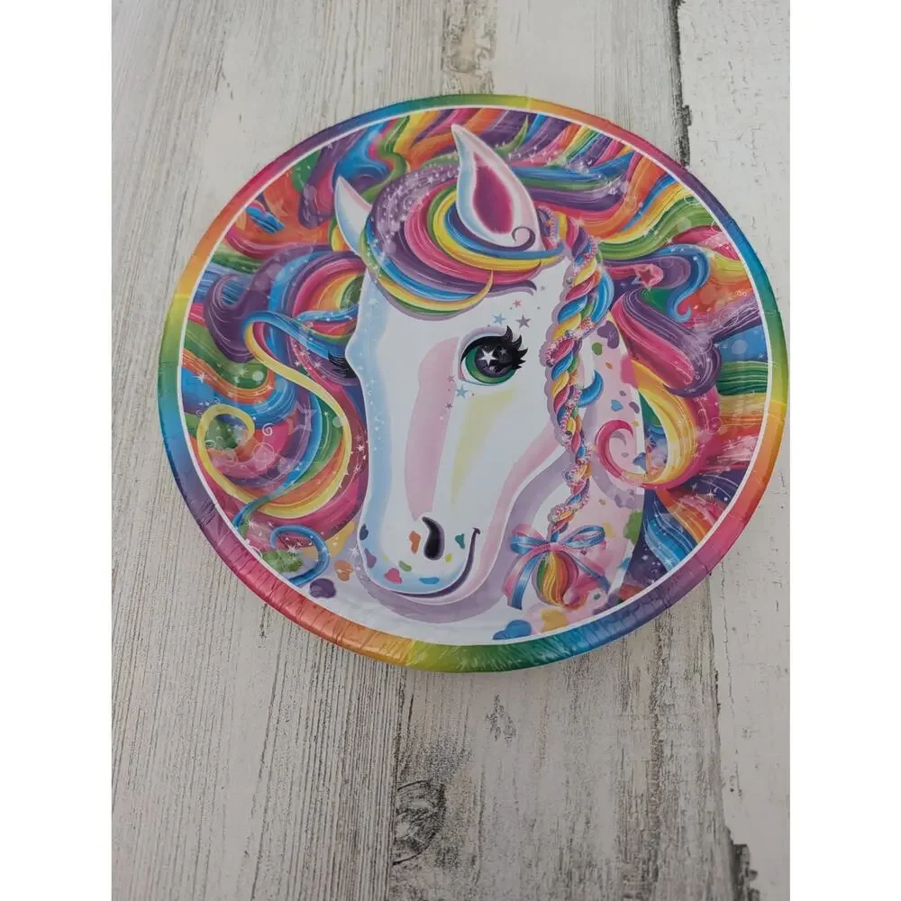 Lisa Frank Rainbow Majesty Party Bundle Napkins Plates Invitations Y2K 90s NEW